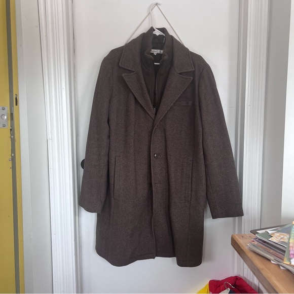 Men’s Kenneth Cole mock neck sweater lined wool blend coat - Picture 2 of 7